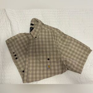 Carhartt Men’s Checkered Button Down Short Sleeve Shirt